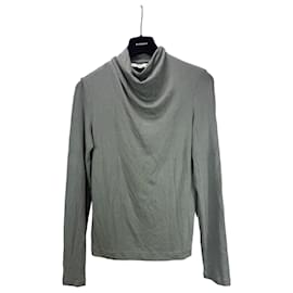 Vince Grey Rayon Spandex Turtleneck Top Grey