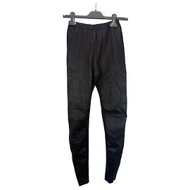 Loewe Black Faux Leather Panel Leggings Black