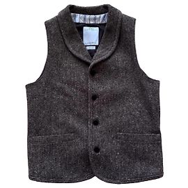 Visvim Gilet Granger Tweed Donegal - Marrone Marrone