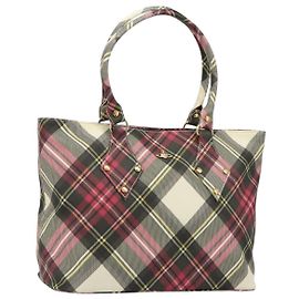 Sac Tote Vivienne Westwood em PVC e lona Rosa e Ouro Auth 187266V Rosa Dourado