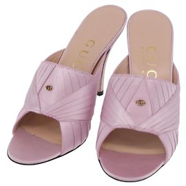 Sandali GUCCI GG Marmont Satin 35 Oro Rosa Auth am11971M Rosa D'oro