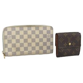 LOUIS VUITTON Carteira Monogram Damier Azur 2 Set LV Auth 187897 Outro