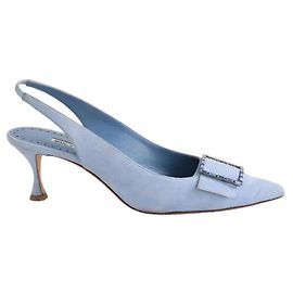 Manolo Blahnik Talons bleus Bleu