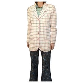 Blazer Emanuel Ungaro Parallèle em lã e algodão Branco Vermelho Azul