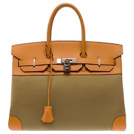 Hermès HERMES Birkin 35 Canvas Green Bag - 103699 Green