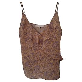 Top camisole Vanessa Bruno estampado cachemira Beige Púrpura Amarillo