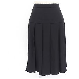 Saia de seda plissada Chanel Preto