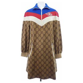 Vestido Gucci Marrom Vermelho Azul