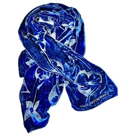 Louis Vuitton Sciarpa Monogram Velluto Blu Blu