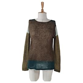 Autre Marque Samsøe & Samsøe Colorblock Strickpullover Braun Grün Hellblau