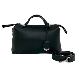 Bolsa de ombro em couro Fendi "By The Way" Medium Preto