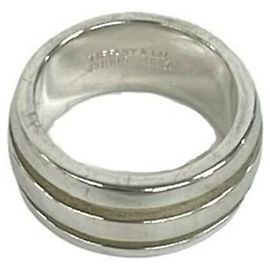 Tiffany & Co. Silver 925 Groove Double Line Ring Silber