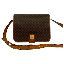 Céline Bolsa de Ombro Celine Vintage Macadam Blazon Triomphe Pattern Marrom