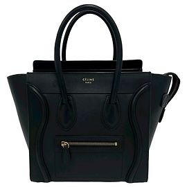 Céline Borsa CELINE Luggage Micro Logo in pelle Tote Bag Nero