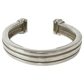 Tiffany & Co Tiffany Vintage Grooved Double Cuff Bangle Silvery