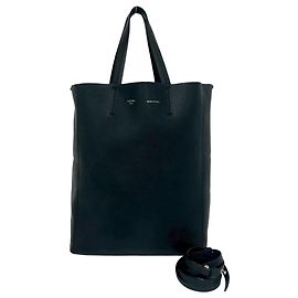 Céline Sac cabas vertical en cuir Celine Noir
