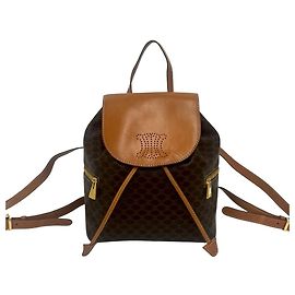 Céline Sac à dos Celine Vintage Macadam Blazon Triomphe Pattern Marron