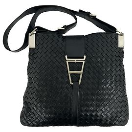 Borsa a tracolla in pelle Intrecciato Bottega Veneta Nero
