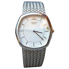 Seiko Credor 8J81-5030 Relógio de Quartzo Branco Hardware prateado