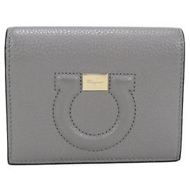 Carteira bi-fold cinza Salvatore Ferragamo Marrom