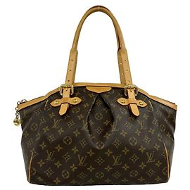 Louis Vuitton Tivoli GM Monogram Leather Tote Bag Brown