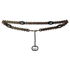 Cinturón Gucci con cadena Interlocking G Dorado