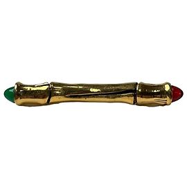 Chanel Bamboo Brosche vergoldet mit farbigen Steinen Golden