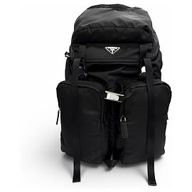 Sac à dos Prada Re-Nylon en cuir Noir