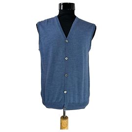 Autre Marque Boggi Milano V-Ausschnitt Weste Blau Blau