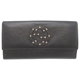 Cartera larga Interlocking Gucci Negro