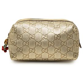 Gucci Gold Metallic Guccissima Kosmetiktasche Golden Andere