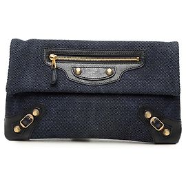 Clutch Envelope Balenciaga Blue Canvas Motocross Giant 12 Azul Azul marinho