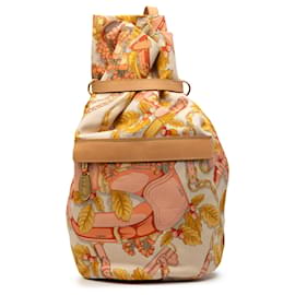 LOEWE Beige Botanical Printed Canvas Backpack Beige