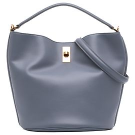 Céline Celine Bucket 16 em couro de bezerro liso cinza tamanho Medium Marrom Cinza antracite