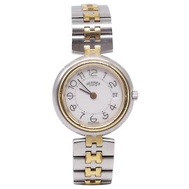 Hermès Profile Quartz Watch in Silver Stainless Steel Silvery