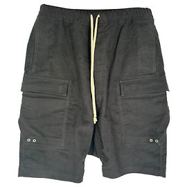 Pantaloncini Cargo Pods Rick Owens in cotone nero Altro Stampa python