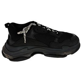 Baskets Balenciaga Triple S semelle transparente en polyester noir Noir