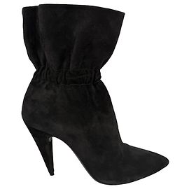 Bottines à élastique Étienne de Saint Laurent en daim noir Noir