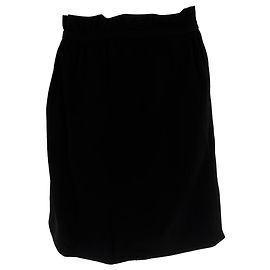 Versace Minirock mit geraffter Taille aus schwarzer Viskose Schwarz