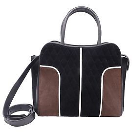Bolsa Sella Tod's em veludo marrom e couro Marrom