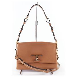 Tod's TOD’S Timeless Mini Flap Bag Leather Shoulder Bag Brown