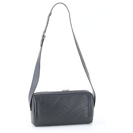 Excellent condition Salvatore Ferragamo leather shoulder bag, messenger style, black, men's. Black
