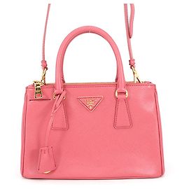 Bolsa de couro Galleria PRADA Rosa