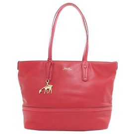 Bally Logo Tote Bag Leather Women's BALLY Red