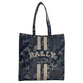 Bally Crystalia Camouflage Pattern Nylon Tote Bag for Women Brown