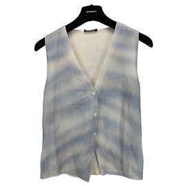 Autre Marque Canessa Strickweste aus Kaschmir Blau Beige
