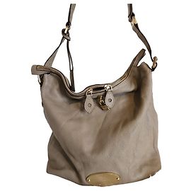 Mulberry Leather Hobo Bag with Gold Hardware Beige