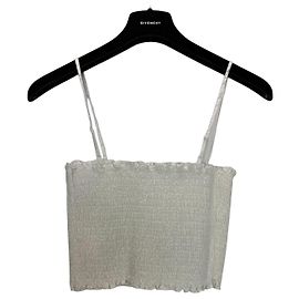 Alexander Wang Weißes Smock-Crop-Top Weiß