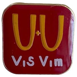 visvim Brass Logo Pin Badge Brooch Red Golden