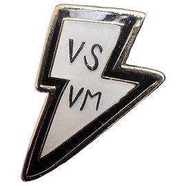 visvim Spilla a Forma di Fulmine in Ottone Nero Bianco D'oro